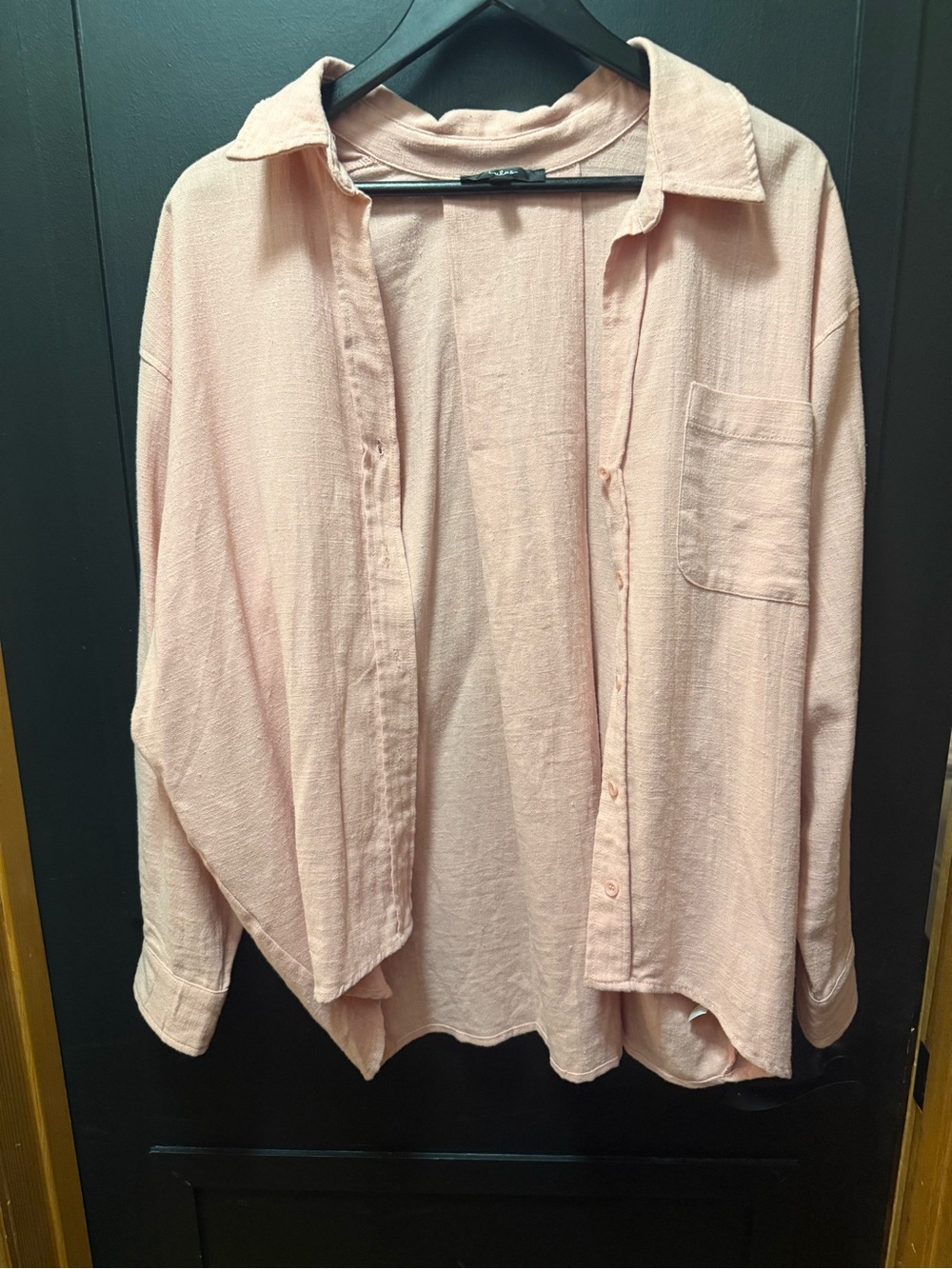 Lulu's Women's Light Pink Casual Button-Down Shirt
